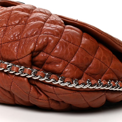 Chanel Washed Lambskin Quilted Medium Chain Around Messenger Brown 10 of 12