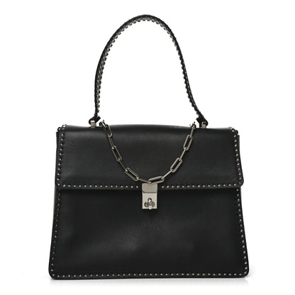 Valentino Garavani Vitello Rockstud Cabana Top Handle Bag Black 1 of 9