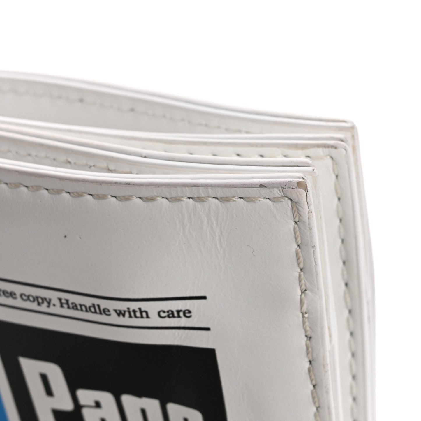Calfskin Newspaper Print Pouch