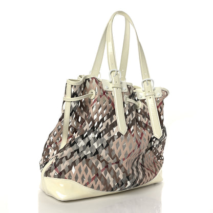 Burberry Supernova Check Net Drawstring Bag White 2 of 11