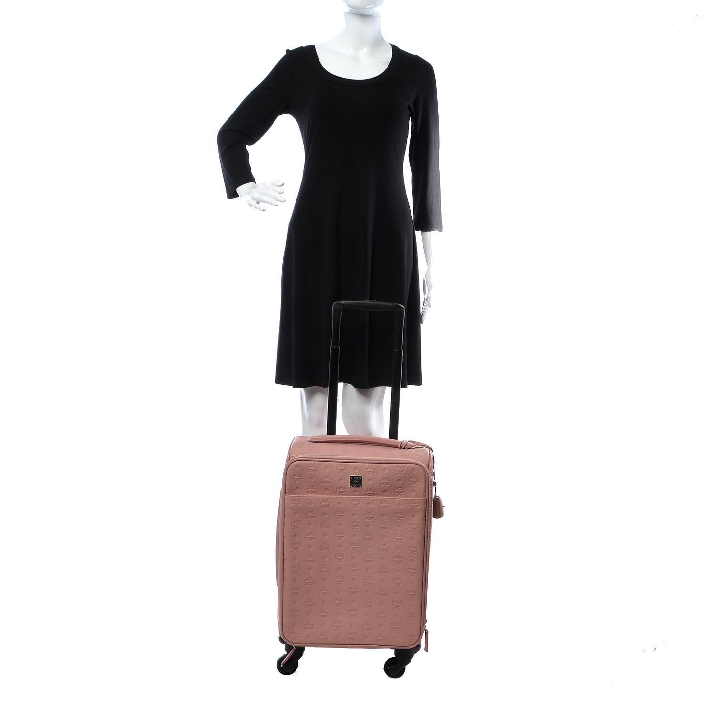 Calfskin Ottomar Monogram Trolley Wheeled Suitcase Pink Blush