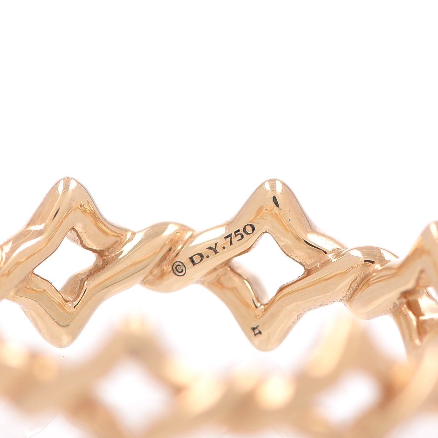 18K Yellow Gold 6mm Quatrefoil Stack Ring 54 7