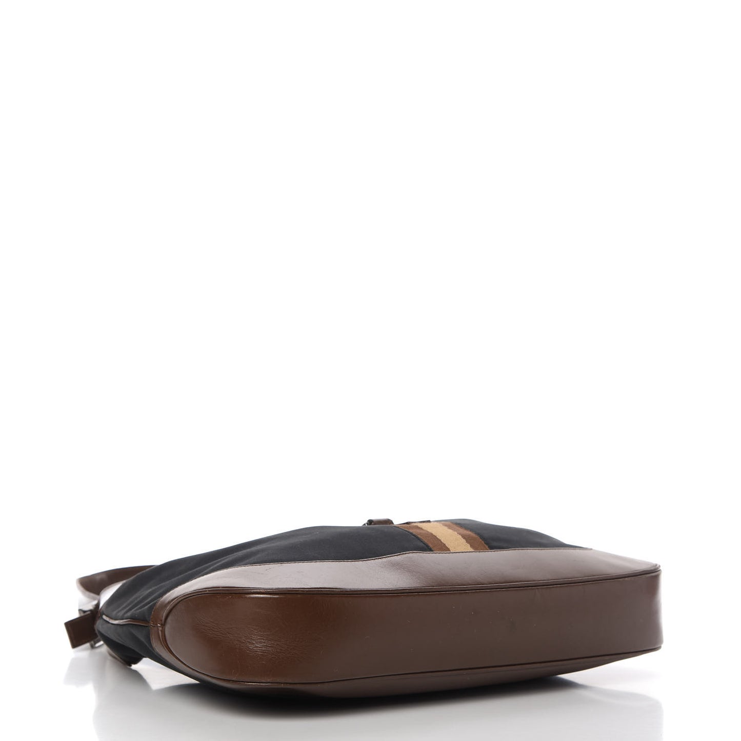 Canvas Calfskin Jackie O Hobo Navy Brown