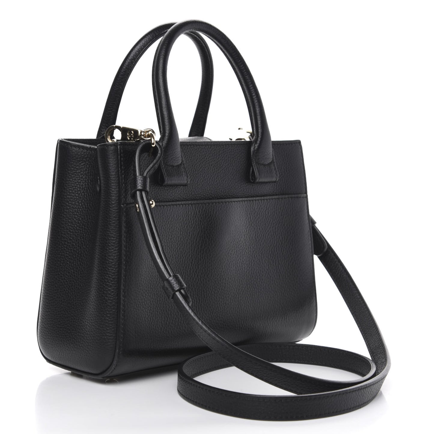Grained Calfskin Mini Neo Executive Shopper Tote Black