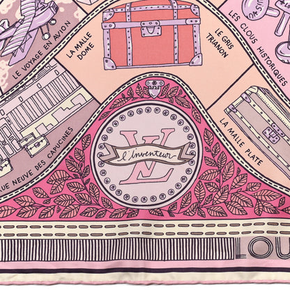 Louis Vuitton Silk Jeu De Louis Scarf Pink 3 of 5