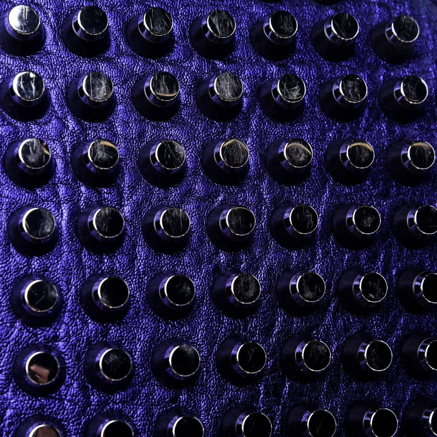 Metallic Pebbled Lambskin Diego Bucket Purple Nickel Hardware