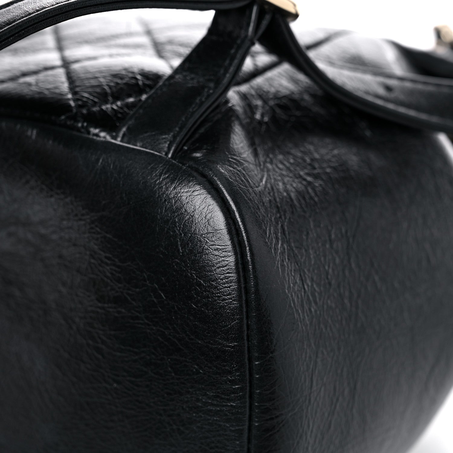 Chanel Glazed Aged Calfskin Quilted Small Duma Drawstring Backpack Black 8 of 12