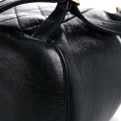 Chanel Glazed Aged Calfskin Quilted Small Duma Drawstring Backpack Black 8 of 12