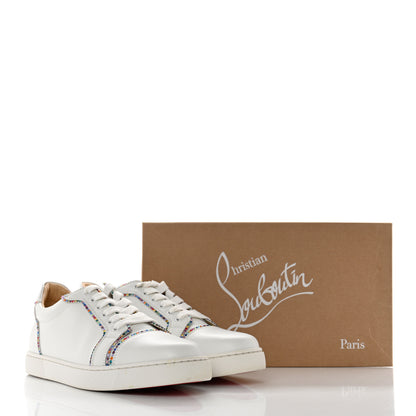 Christian Louboutin Calfskin Crystal Vieira Flat Sneakers 41 White 9 of 9