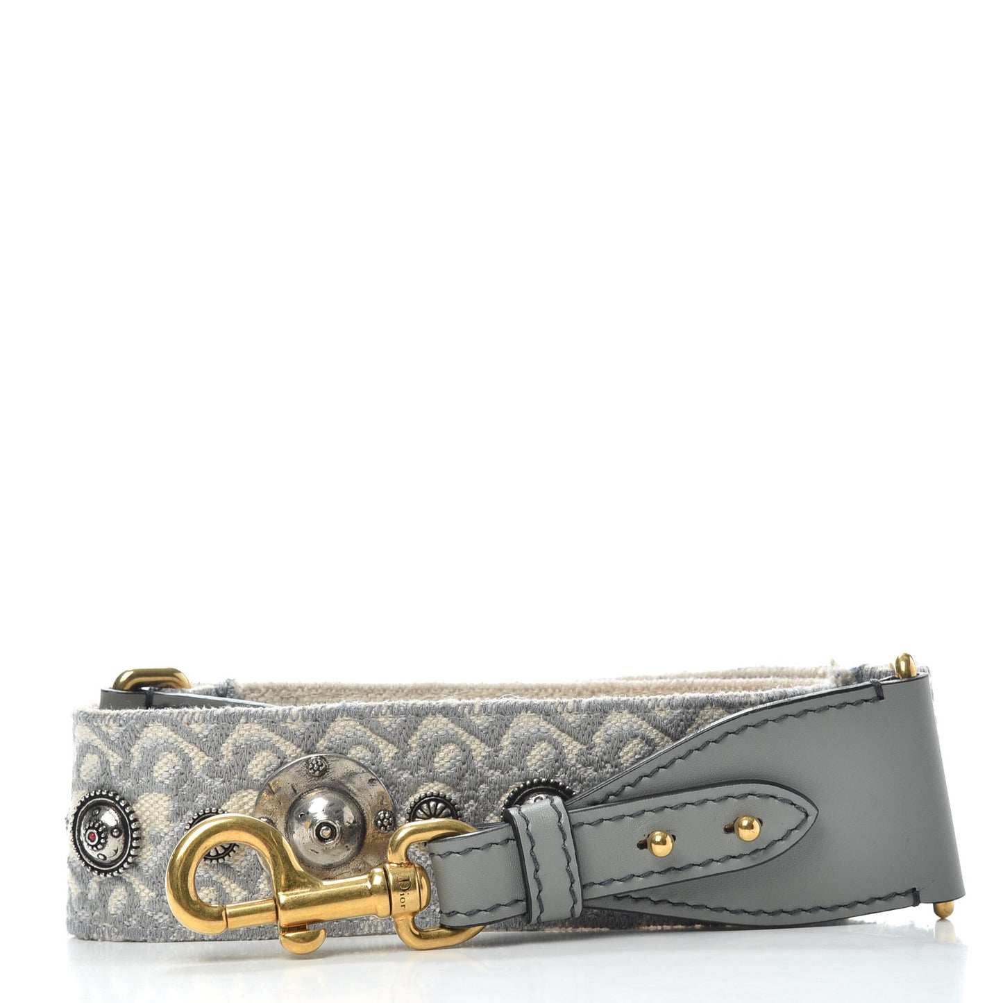 Oblique Studded Shoulder Strap Gris Multicolor