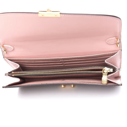 Louis Vuitton Damier Ebene Croisette Chain Wallet Rose Ballerine 5 of 8