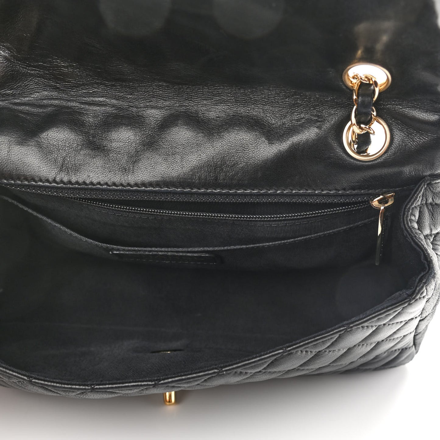 Lambskin Quilted Valentine Charms Medium Single Flap Black