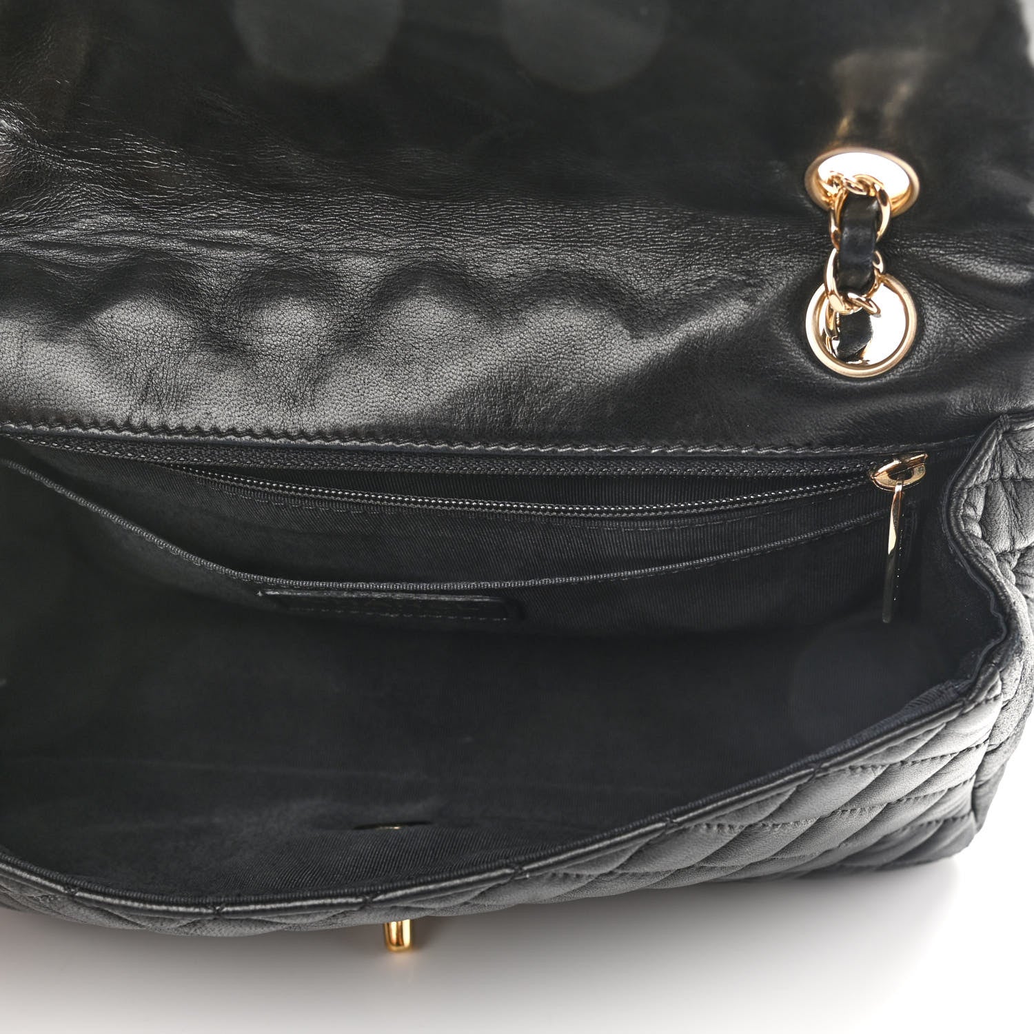 Chanel Lambskin Quilted Valentine Charms Medium Single Flap Black 5 of 9
