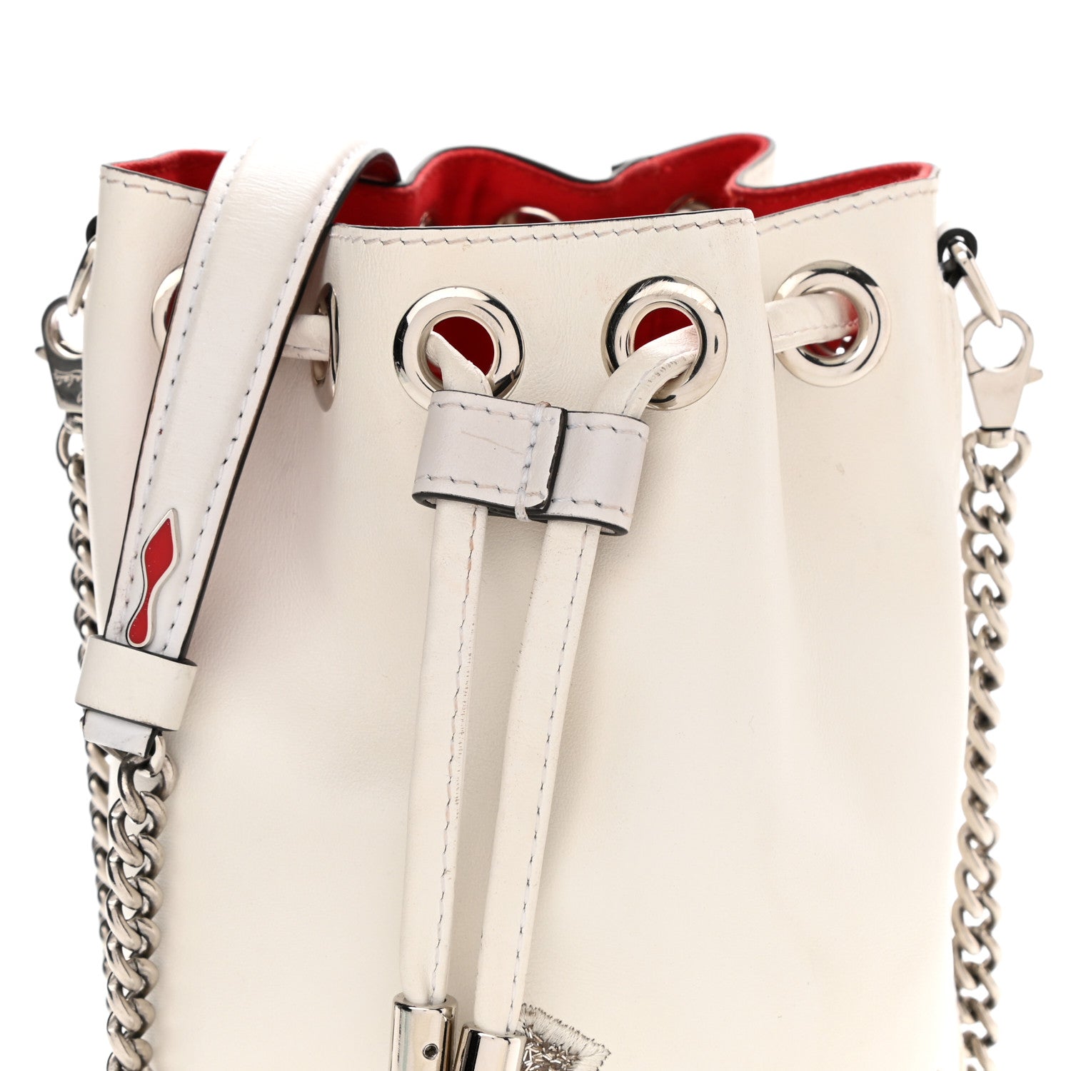 Christian Louboutin Calfskin Marie Jane Bucket White 7 of 9