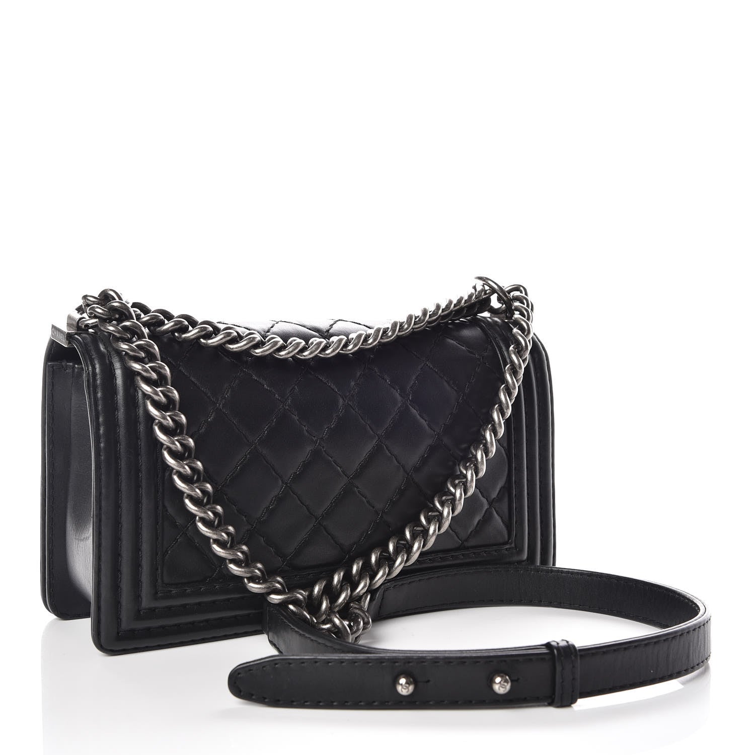 Chanel Calfskin Double Stitch Medium Boy Flap Black 3 of 10