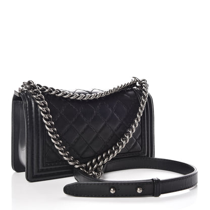 Chanel Calfskin Double Stitch Medium Boy Flap Black 3 of 10