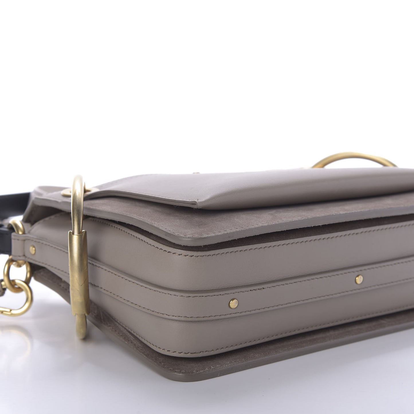 Calfskin Suede Small Roy Bag Motty Grey