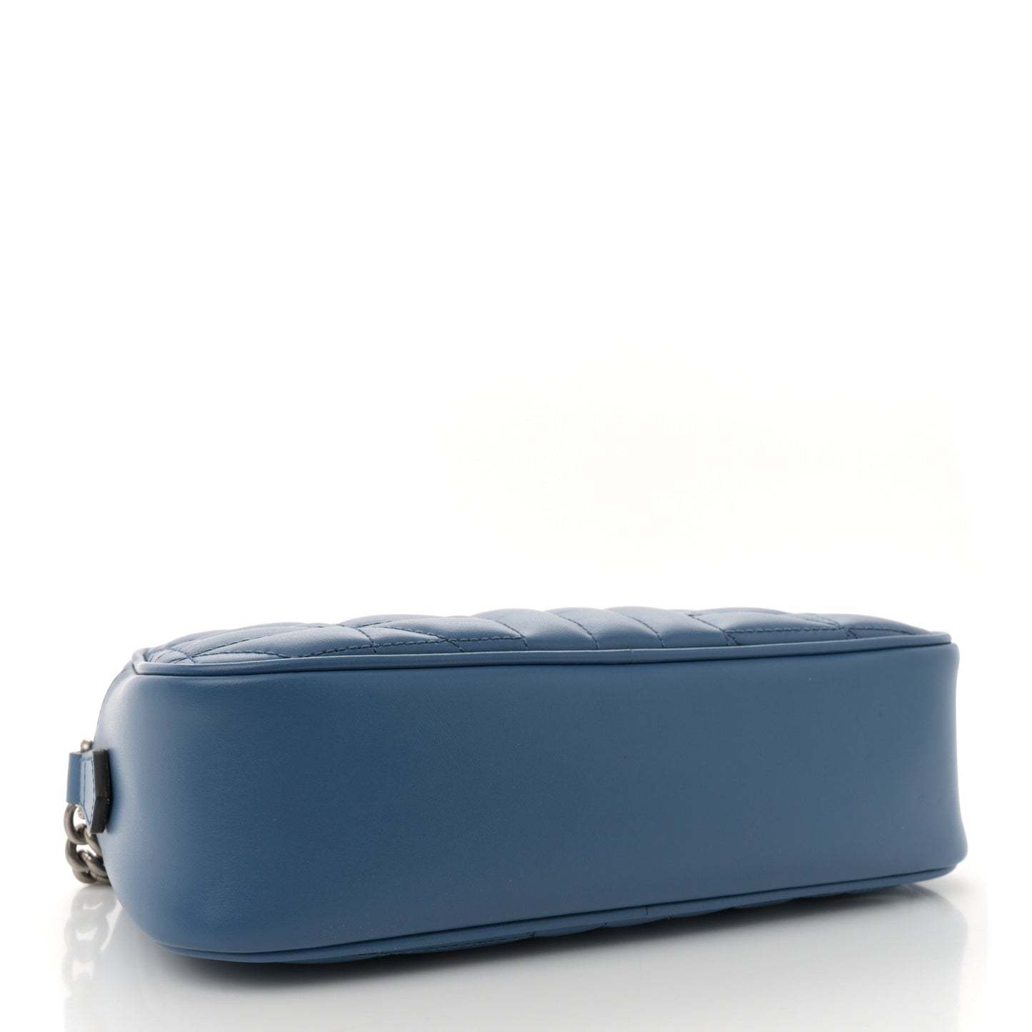 Calfskin Matelasse Aria Small GG Marmont Chain Shoulder Bag Clear Blue