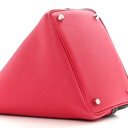 Hermes Taurillon Clemence Casaque Picotin Lock 18 PM Rouge Sellier Framboise 9 of 11