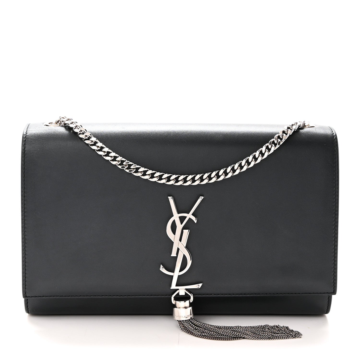 Saint Laurent Smooth Calfskin Medium Classic Monogram Kate Tassel Satchel Deep Marine 1 of 10