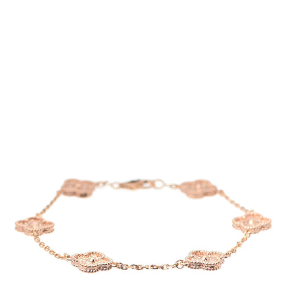Van Cleef & Arpels 18K Rose Gold 6 Motifs Sweet Alhambra Bracelet 1 of 7