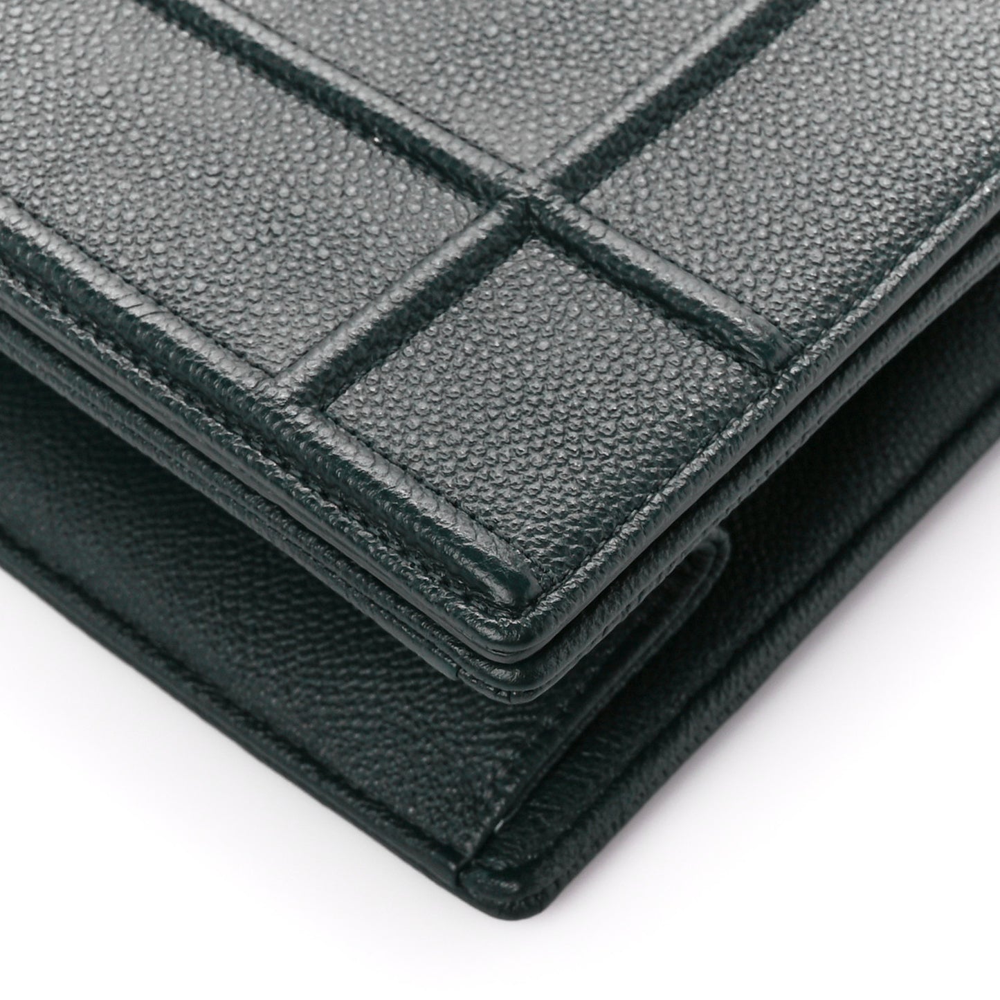 Grained Calfskin Large Diorama Flap Bag Green