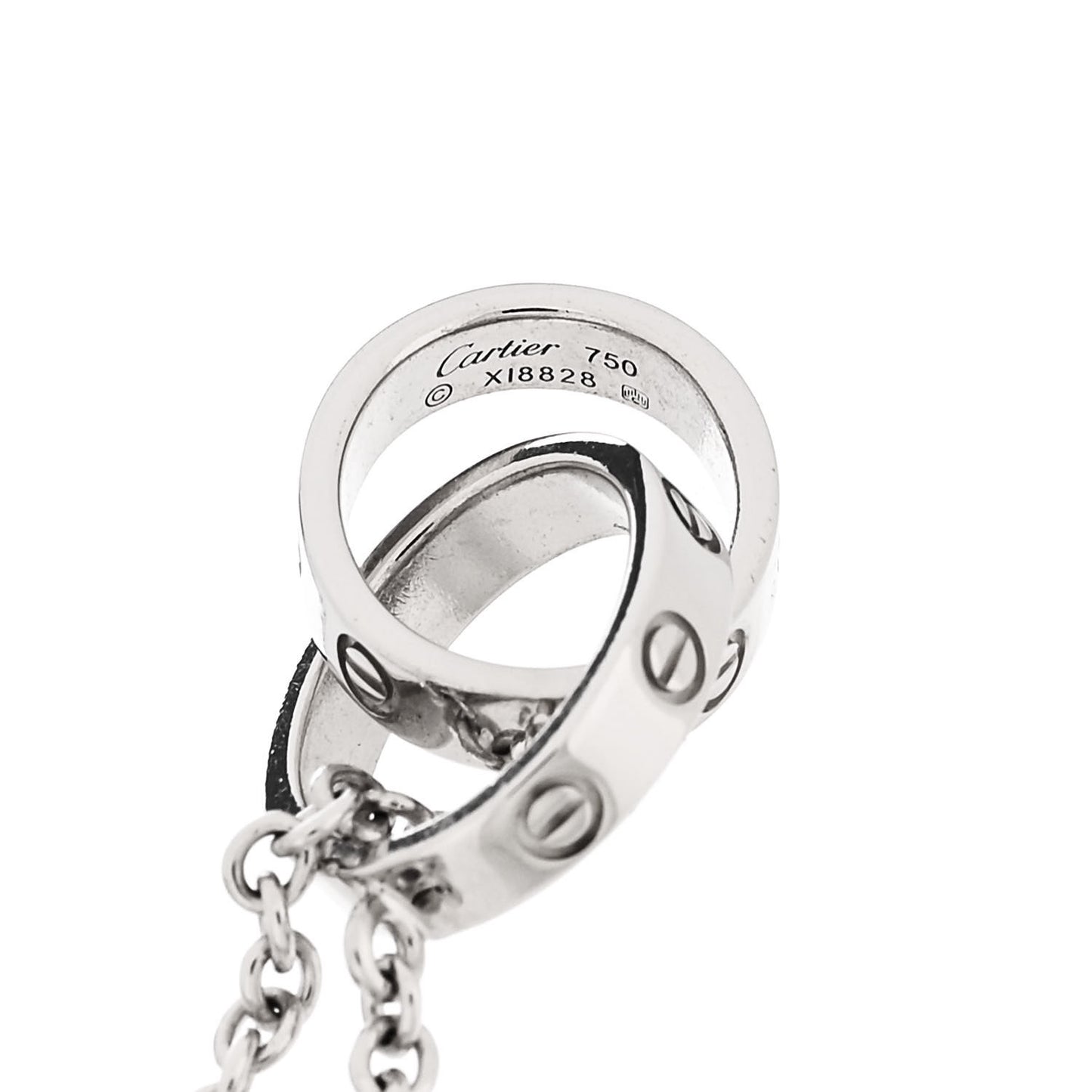 18K White Gold Interlocking LOVE Necklace