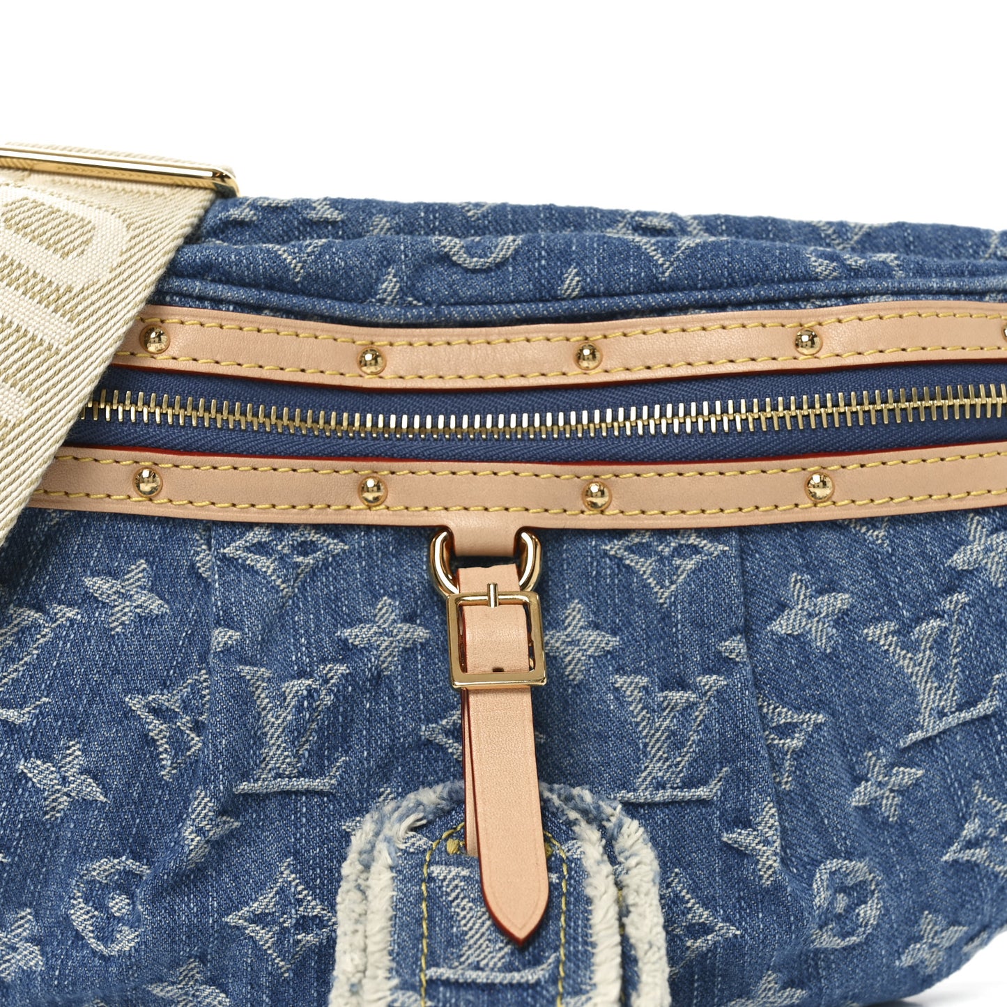 Monogram Denim High Rise Bumbag Blue