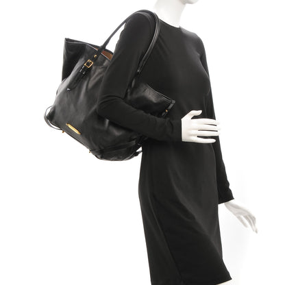 Burberry Lambskin Medium East West Tote Black 2 of 8