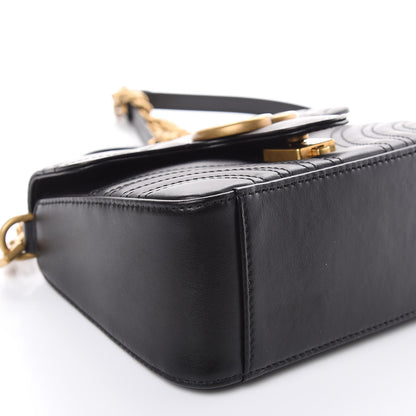 Gucci Calfskin Matelasse Mini GG Marmont Top Handle Shoulder Bag Black 8 of 9