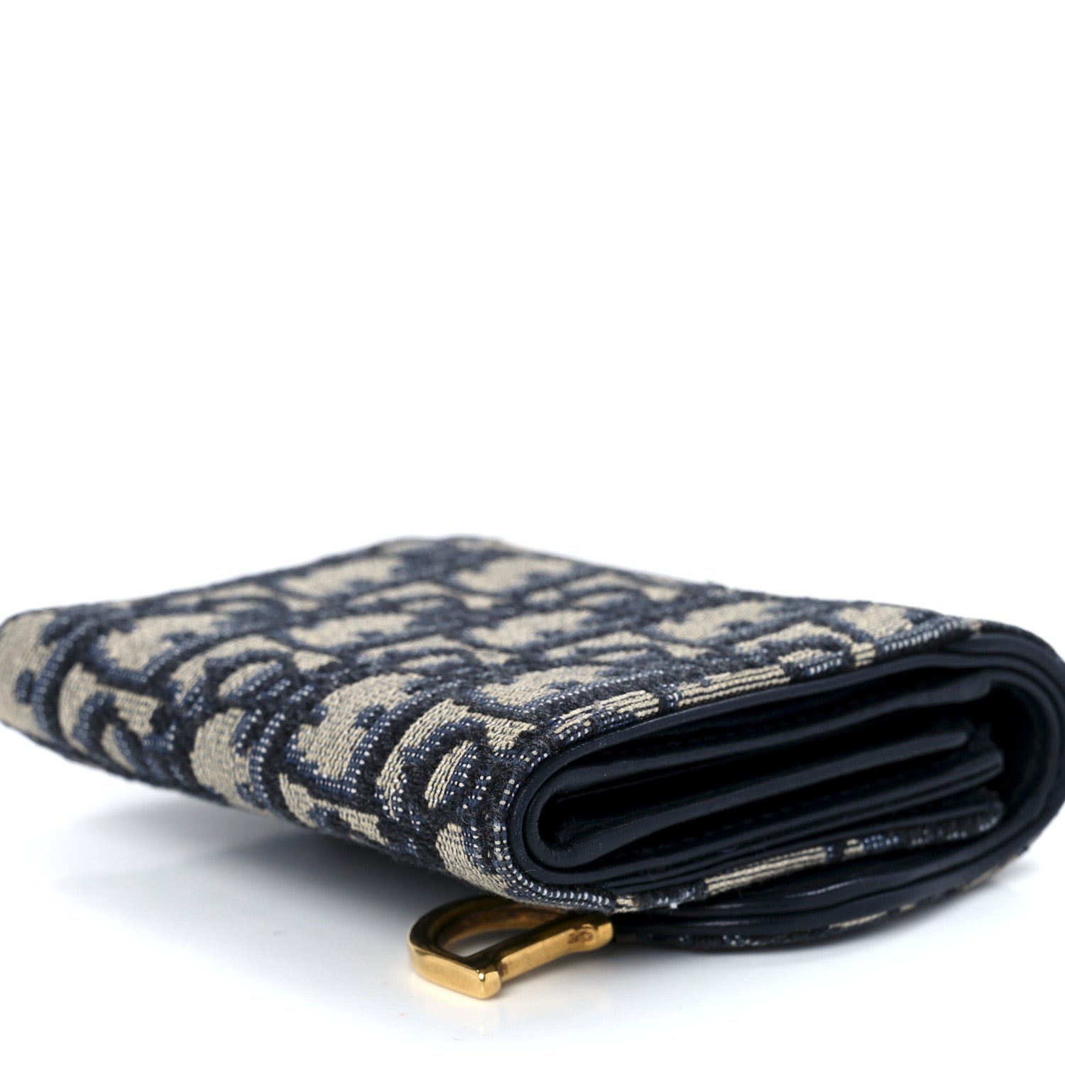 Christian Dior Oblique Saddle Lotus Wallet Blue 11 of 11