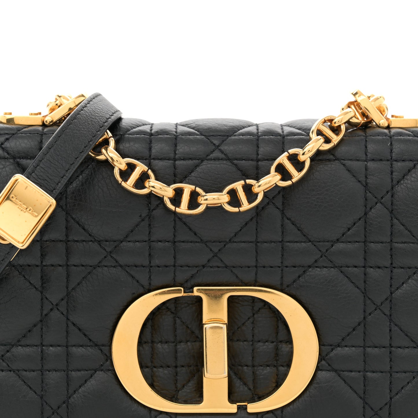 Calfskin Cannage Small Caro Bag Black