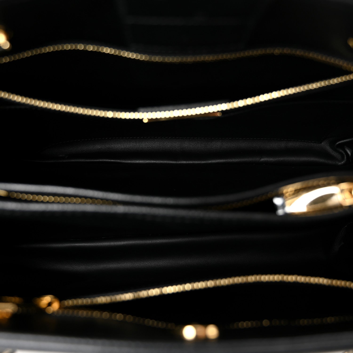 Salvatore Ferragamo Hammered Calfskin Vara Bow Chain Tote Black 5 of 10