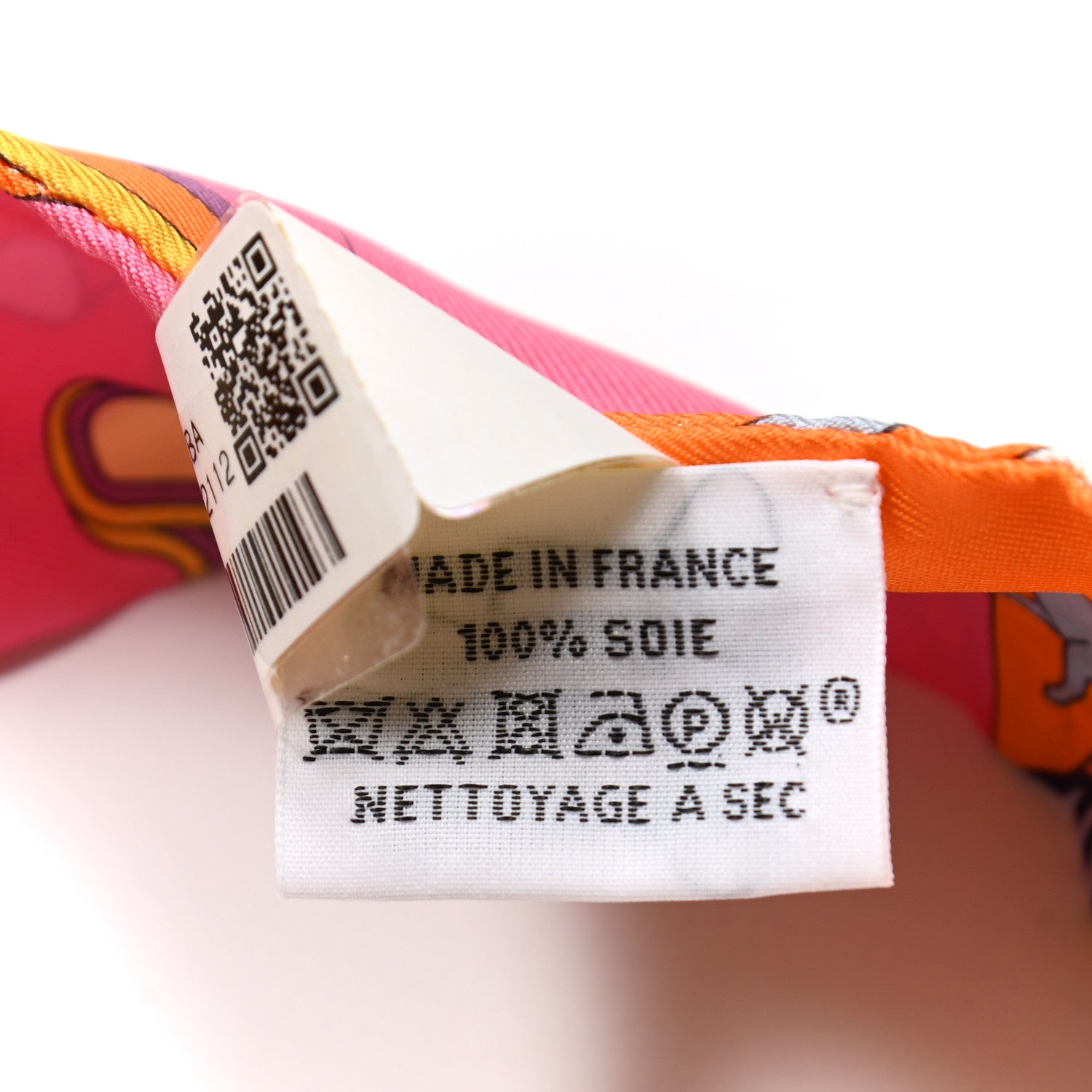 Hermes Silk Carres Volants Twilly Orange Rose Malaba 5 of 5