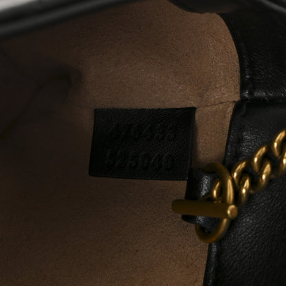 Gucci Calfskin Matelasse Super Mini GG Marmont Shoulder Bag Black 7 of 10