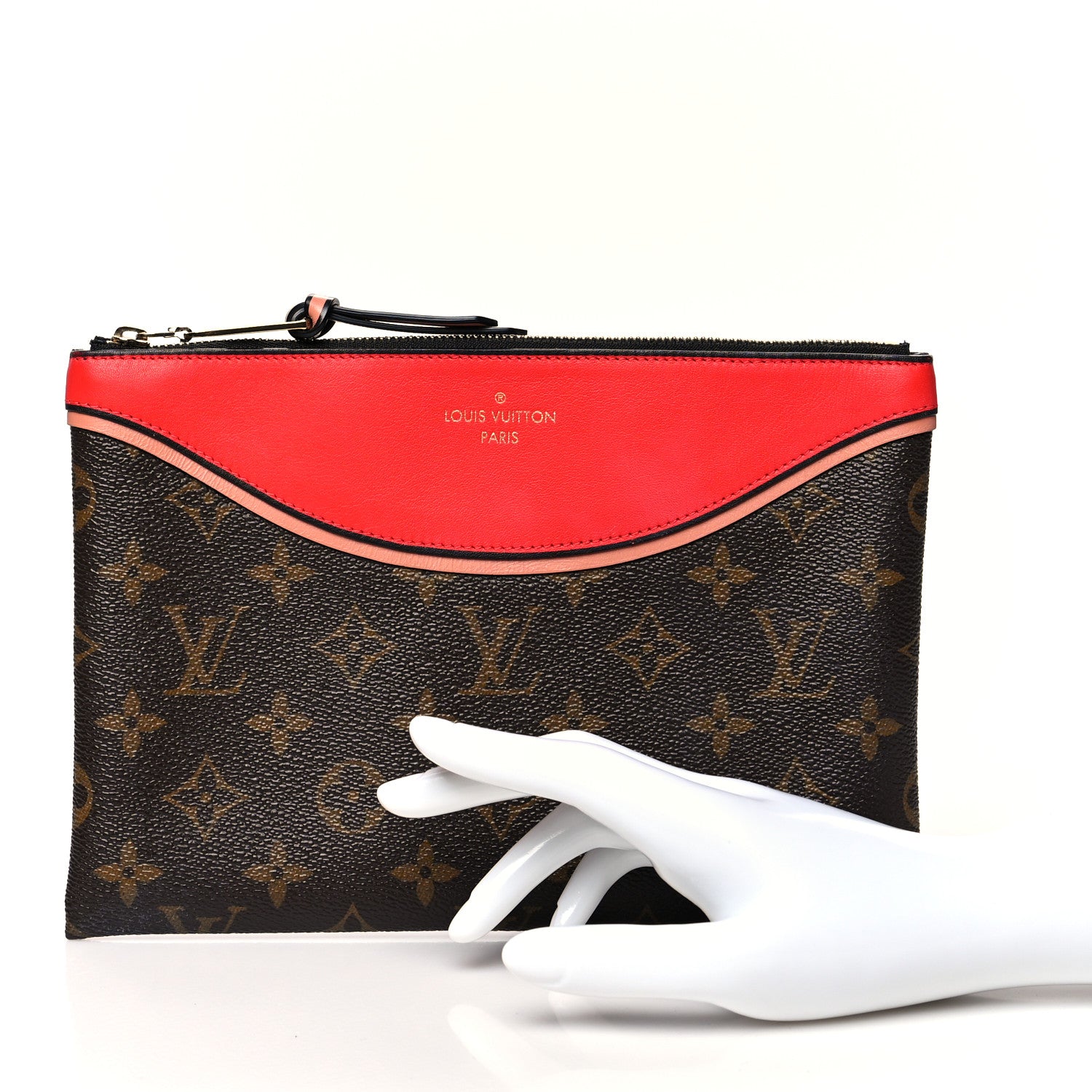 Louis Vuitton Monogram Tuileries Pochette Red 2 of 9