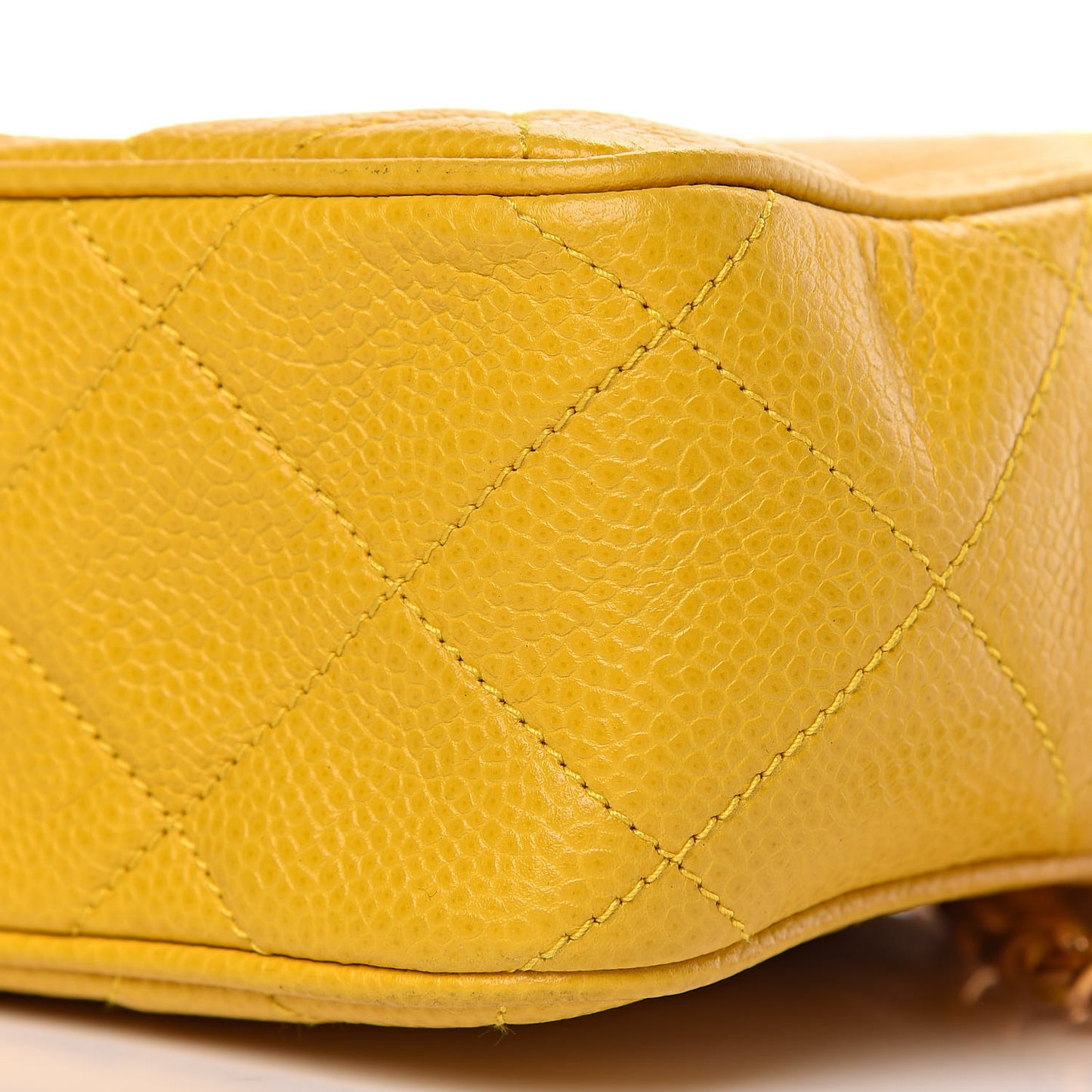 Caviar Quilted Camera Case Yellow