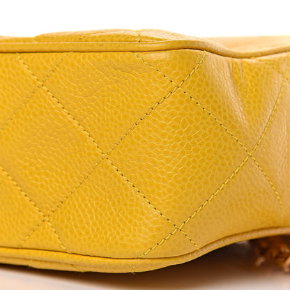 Chanel Caviar Quilted Camera Case Yellow 10 of 10