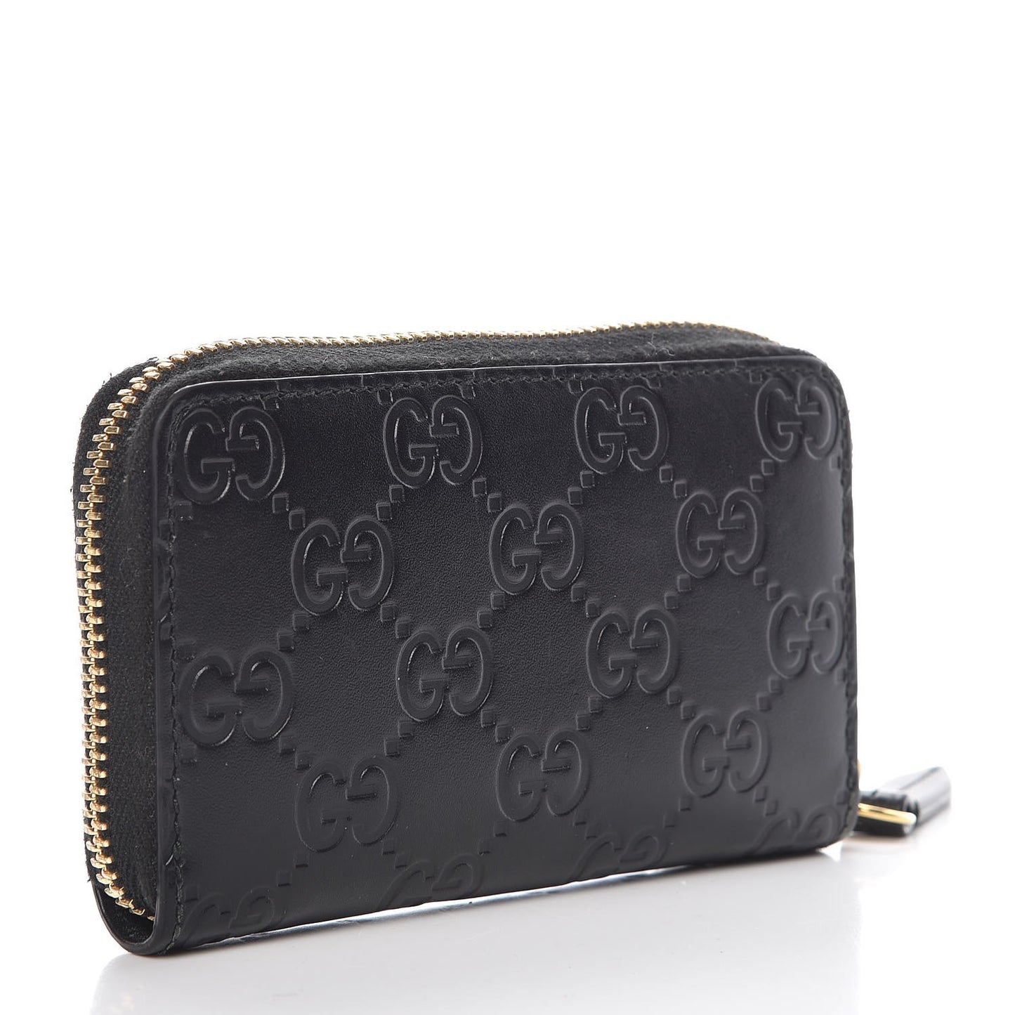 Guccissima Zip Around Card Case Black