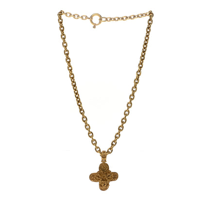 Chanel Metal CC Cross Long Pendant Necklace Gold 3 of 6