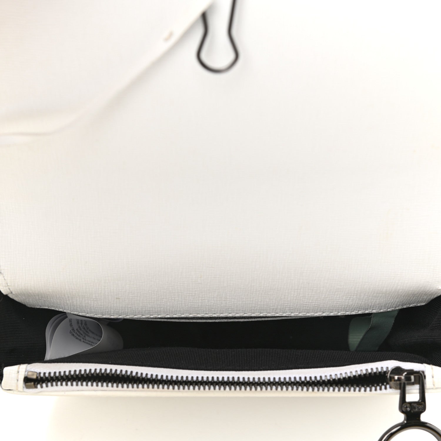 Off-White Saffiano Striped Diag Binder Flap Bag White Black 7 of 14