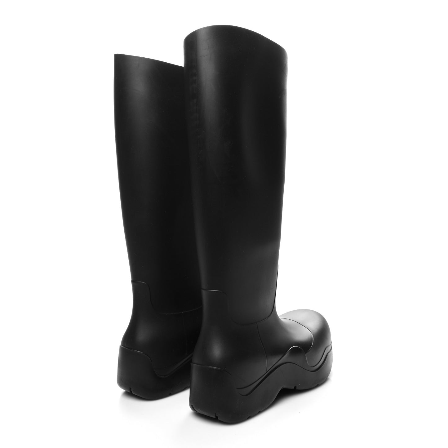 Rubber Puddle Knee Boots 40 Black
