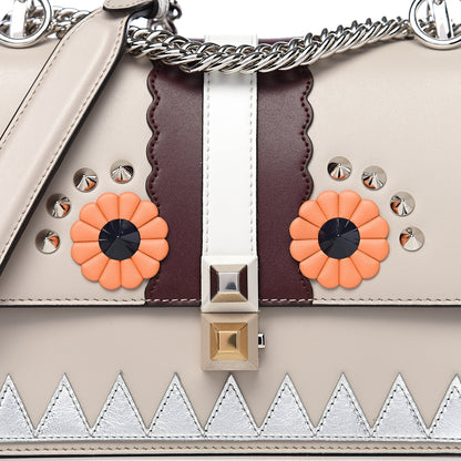 Fendi Vitello Liberty Lucido Catalan Mirror Hypnoteyes Studded Small Kan I Shoulder Bag Grigio Polvere Bordeaux Multicolor 9 of 9