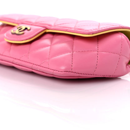 Chanel Lambskin Quilted Glasses Case With Chain Pink Yellow 9 of 11