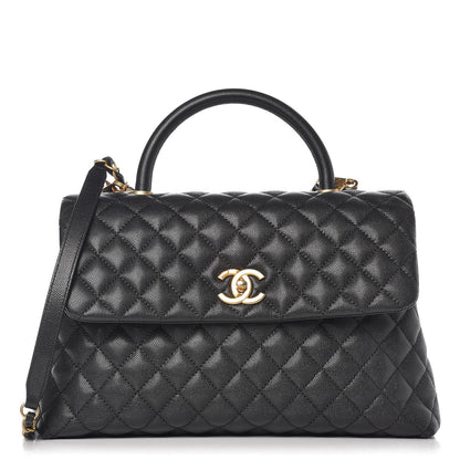 Chanel Caviar Quilted Medium Coco Handle Flap Black 1 of 7