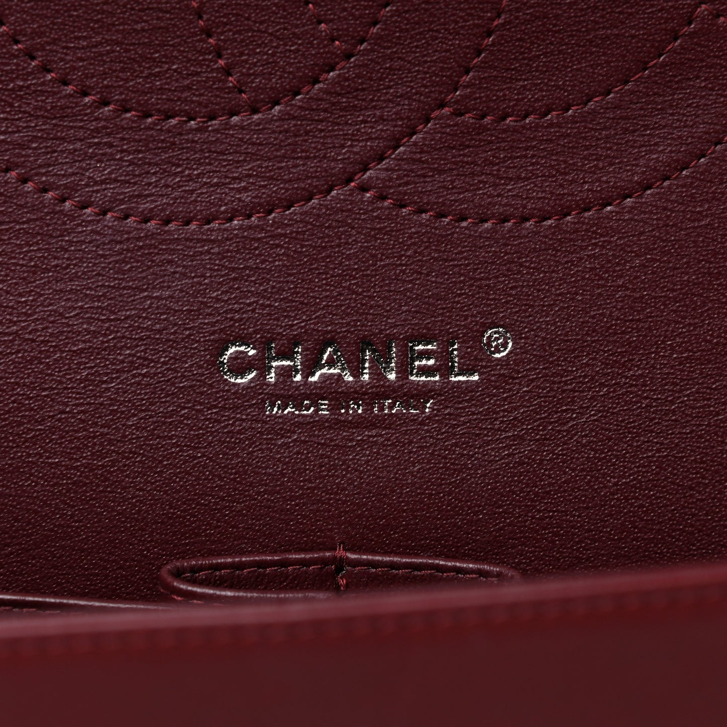 Lambskin Quilted Jumbo Double Flap Burgundy