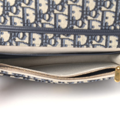 Christian Dior Oblique Saddle Chain Pouch Blue 5 of 9