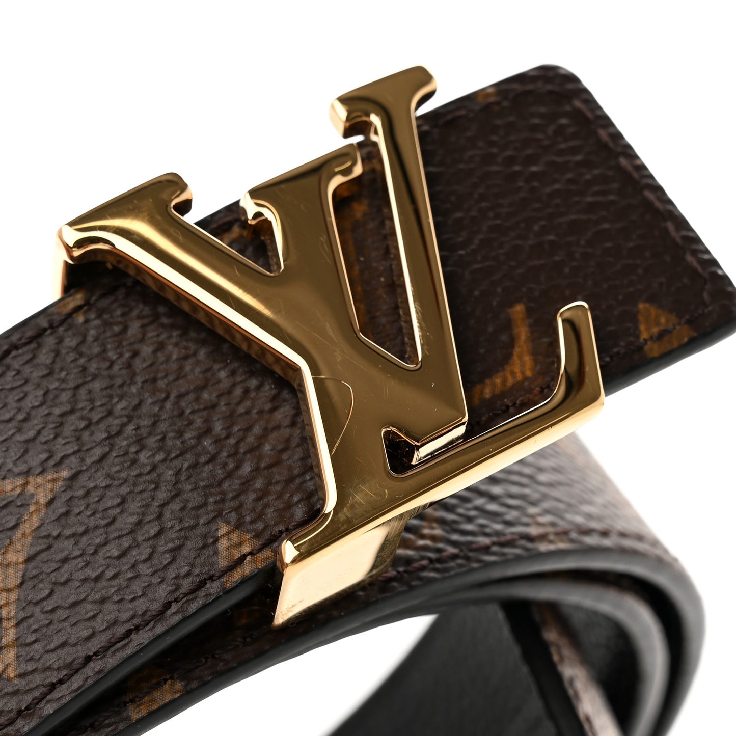 Calfskin Monogram 30mm LV Initiales Reversible Belt 95 38 Black