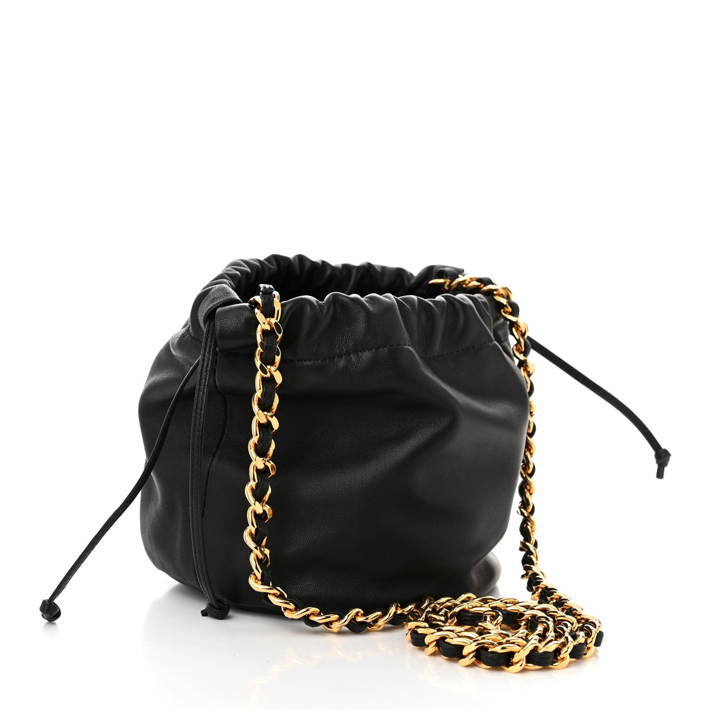 Smooth Calfskin Aria Bucket Bag Black