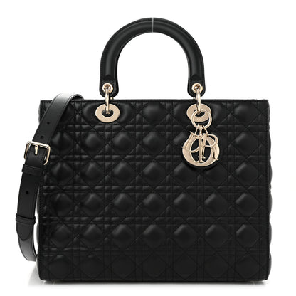 Christian Dior Lambskin Cannage Large Lady Dior Black 1 of 10